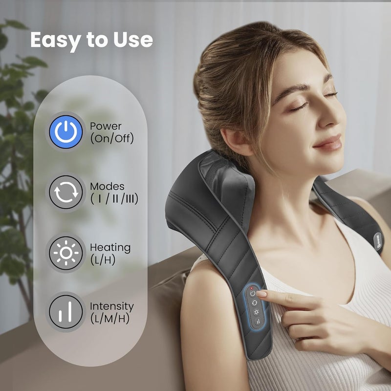 COMFIER Cordless Neck Shoulder Massager with Heat, Shiatsu Neck Back Massage for Pain Deep Tissue, 4D Kneading, Gifts for Dad Mom - Image 5